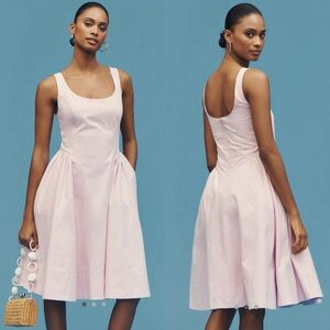 Anthropologie Sleeveless Scoop-Neck Basque-Waist Midi Dress